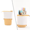 Pen Telescopic Holder Case Portable PU Corduroy Cosmetics Pouch Makeup Bag yellow