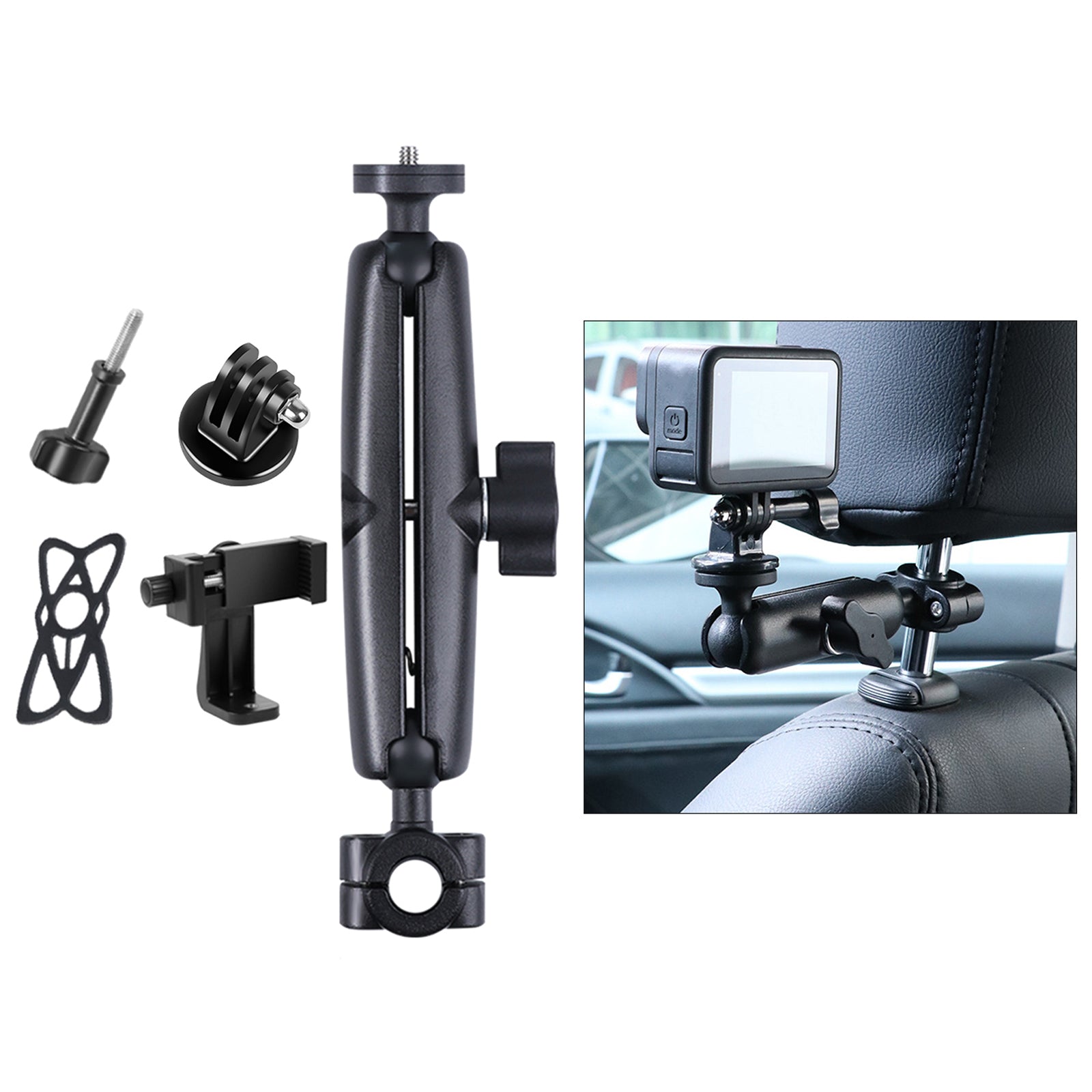 Car Back Seat Holder Mount for iPad Cell Phone Accessories Black 22x4cm
