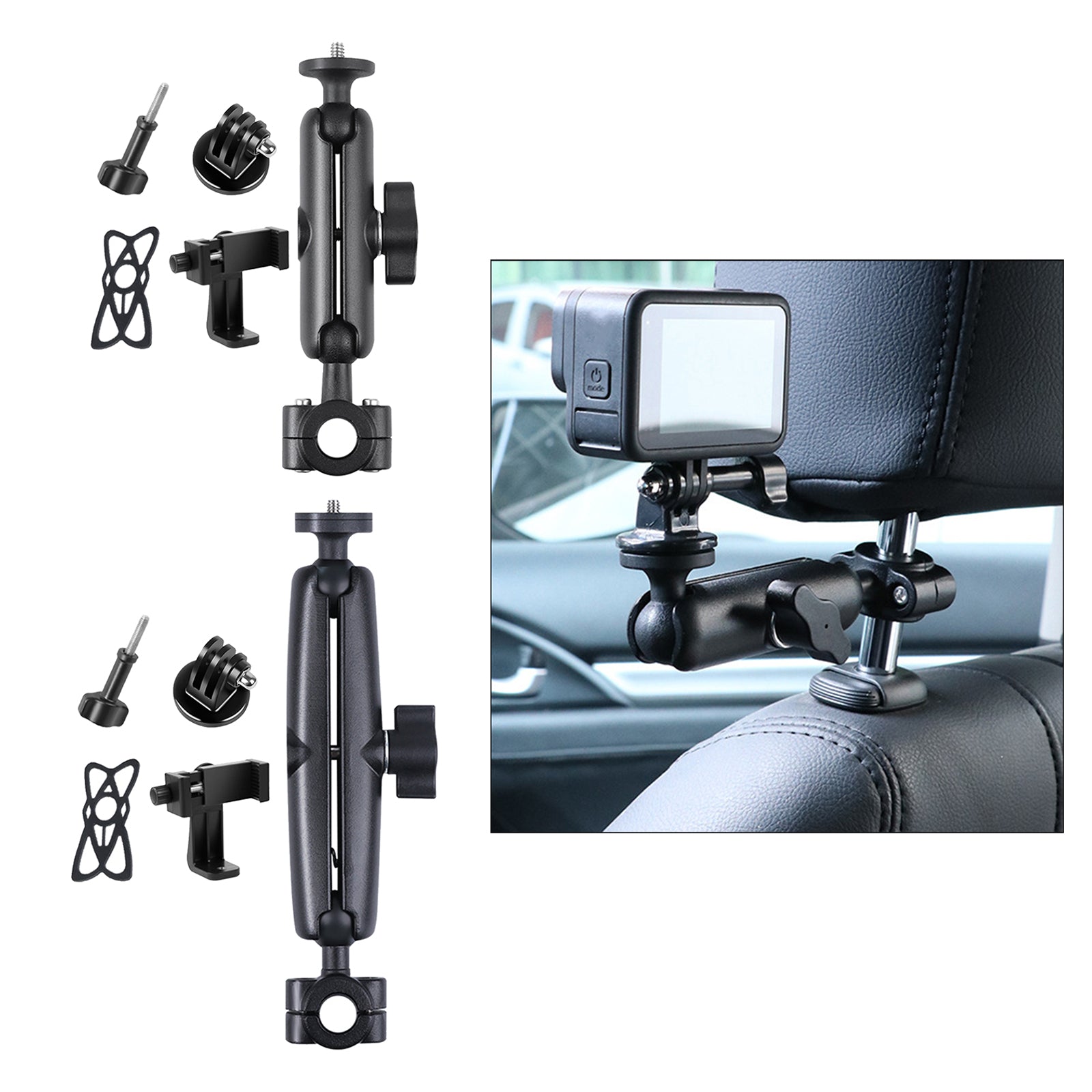 Car Back Seat Holder Mount for iPad Cell Phone Accessories Black 16.3x4cm