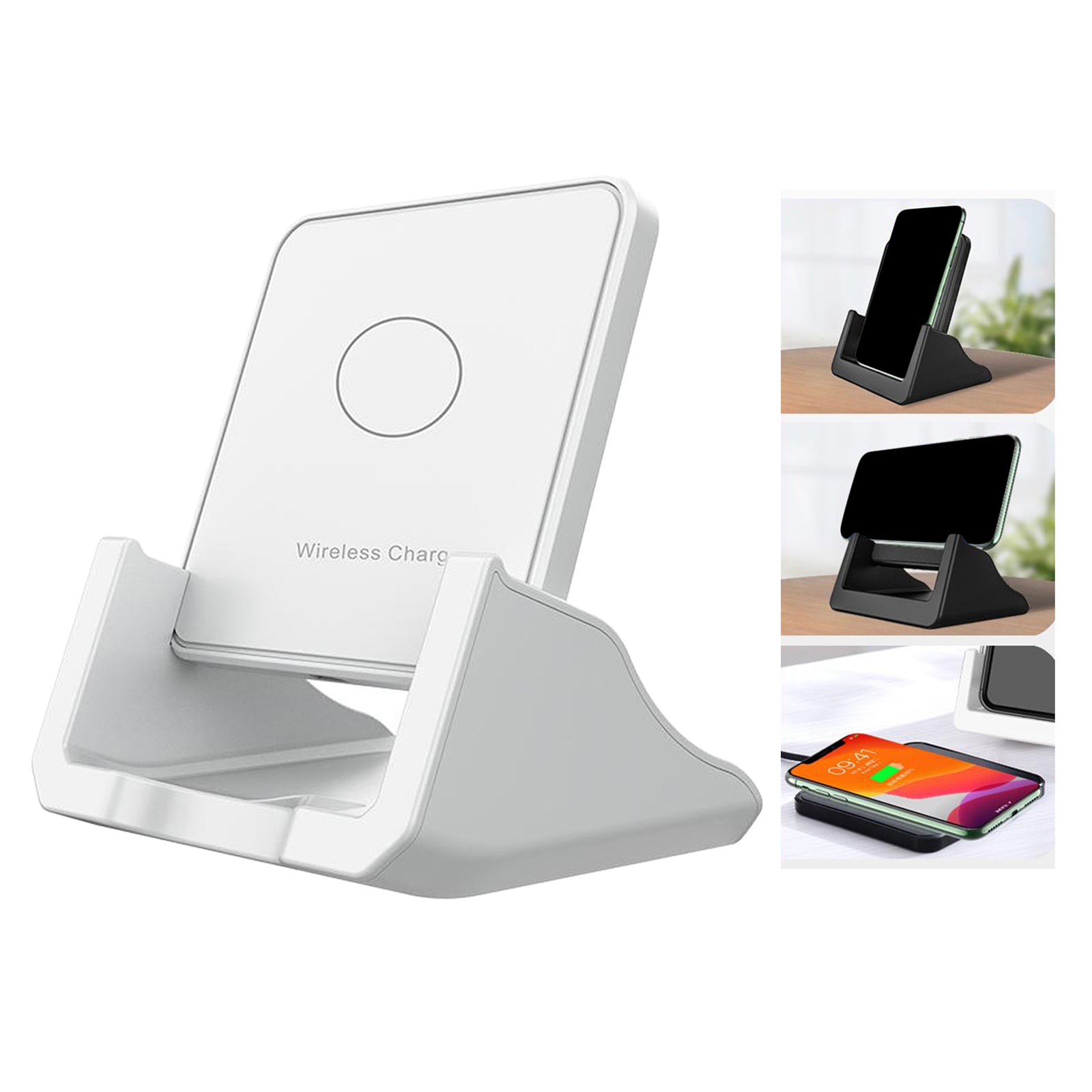 Fast Wireless Charger Charging Stand for iPhone 12/11 Pro/11/XR/XS/X/8 White