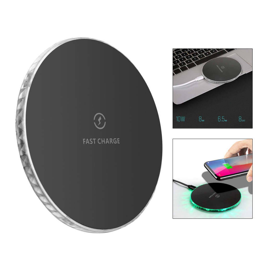 Wireless Fast Charger 15w Qi Charging Pad QC 3.0 for Samsung Black