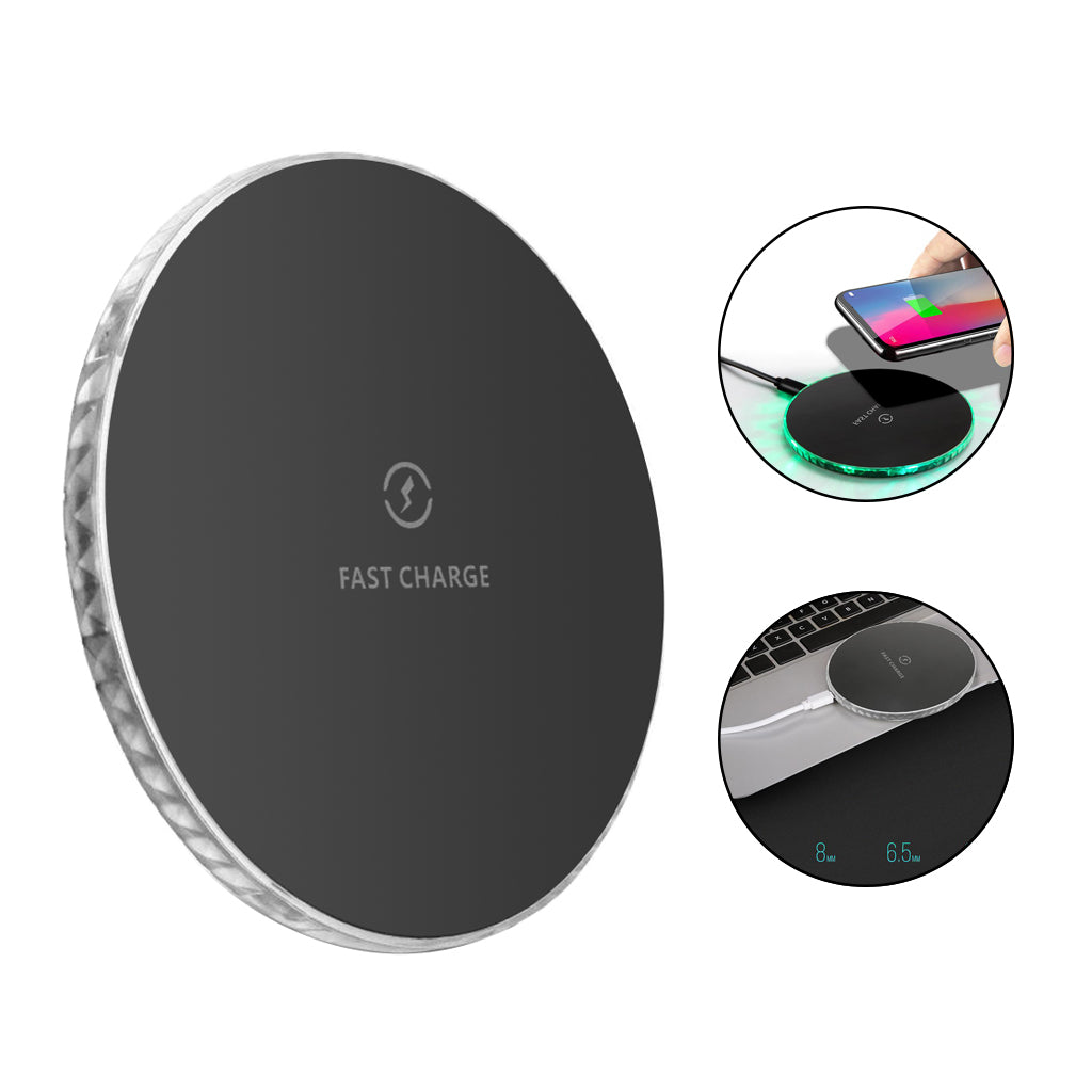 Wireless Fast Charger 15w Qi Charging Pad QC 3.0 for Samsung Black