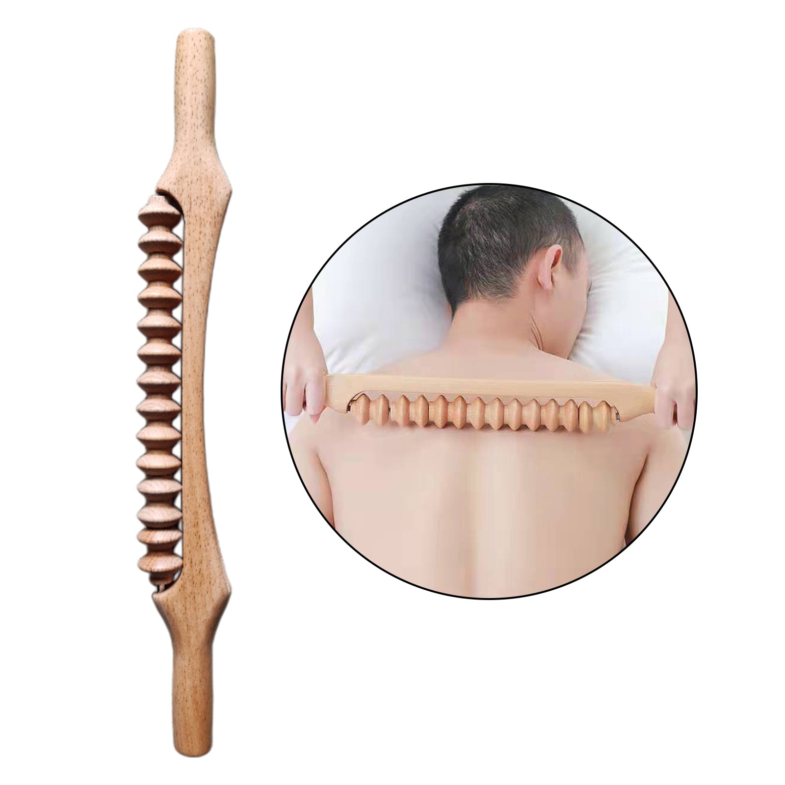 Wood Beech Gua Sha Massage Tool Stick for Release Neck Pain  21inch A