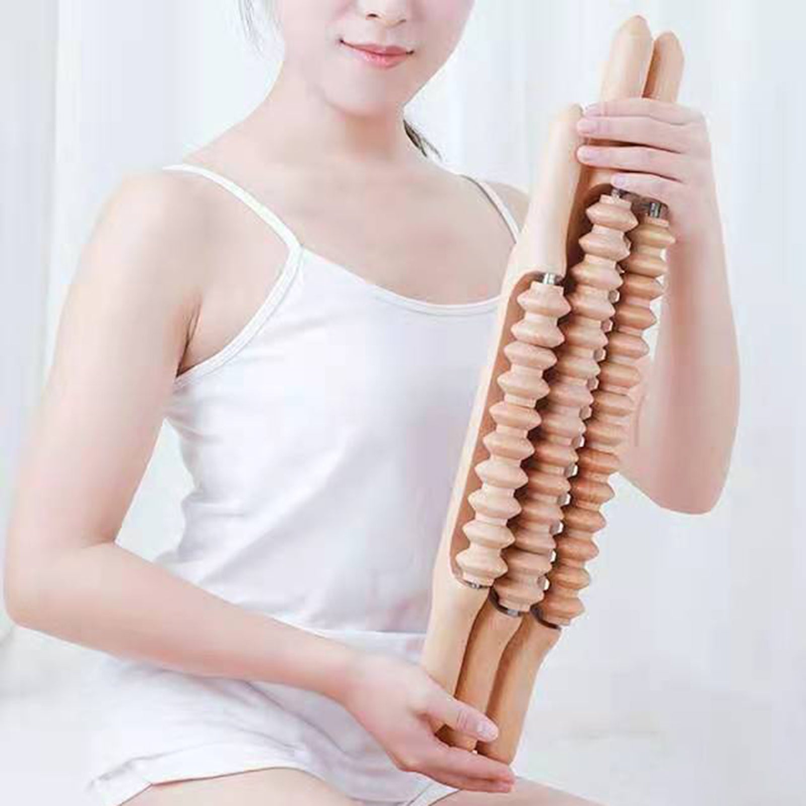 Wood Beech Gua Sha Massage Tool Stick for Release Neck Pain  21inch A