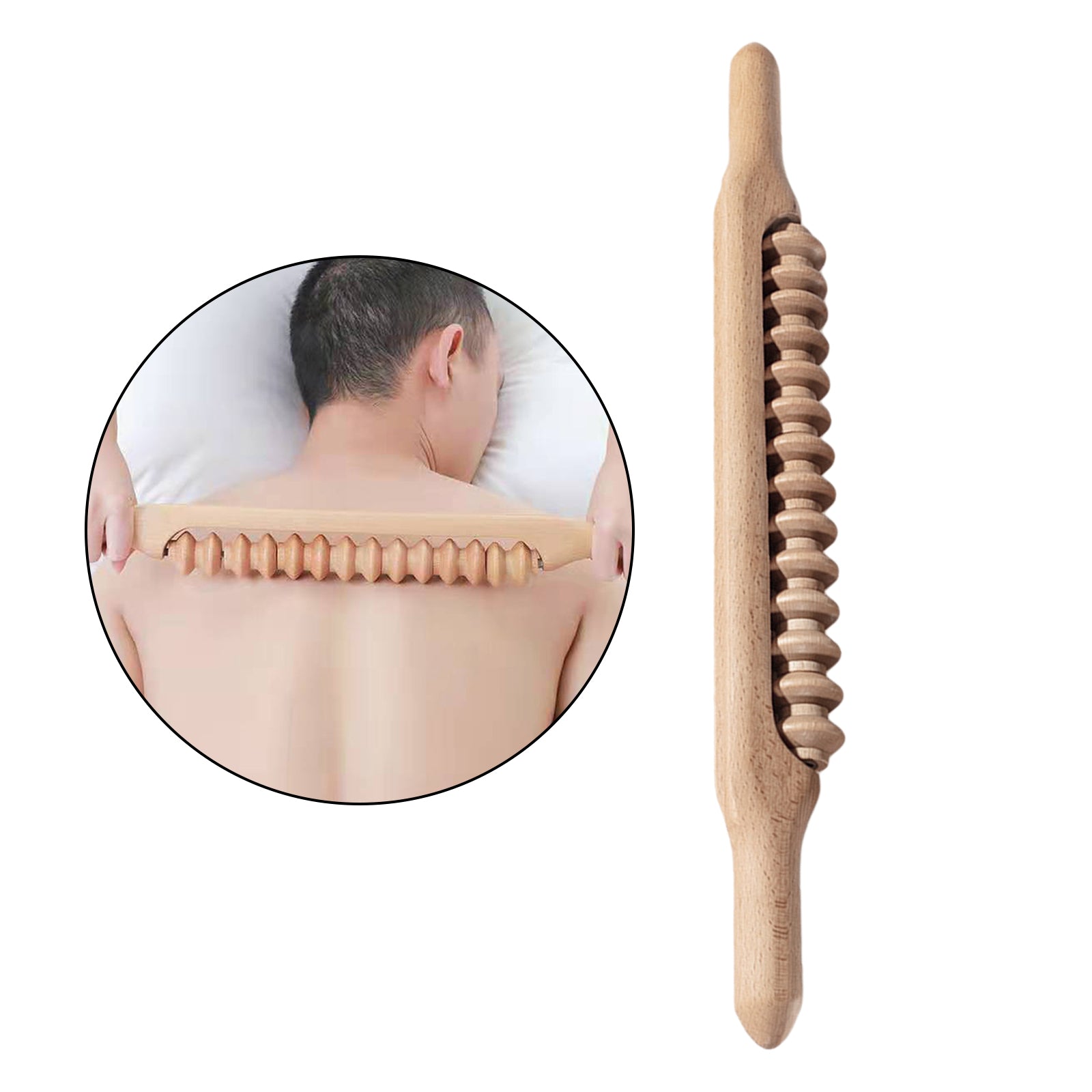 Wood Beech Gua Sha Massage Tool Stick for Release Neck Pain  21inch B