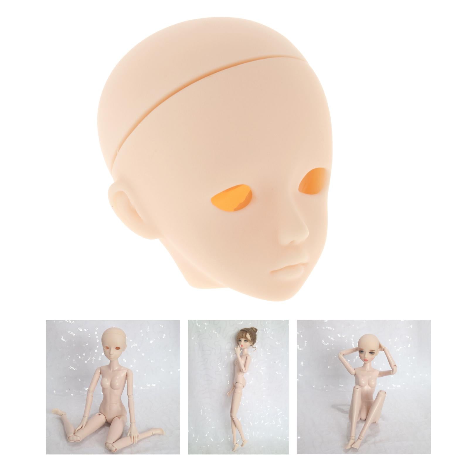 Custom 1:6 Scale Girl Nude Doll Head Model Dress Up Dolls Toys Plastic open eyes hole
