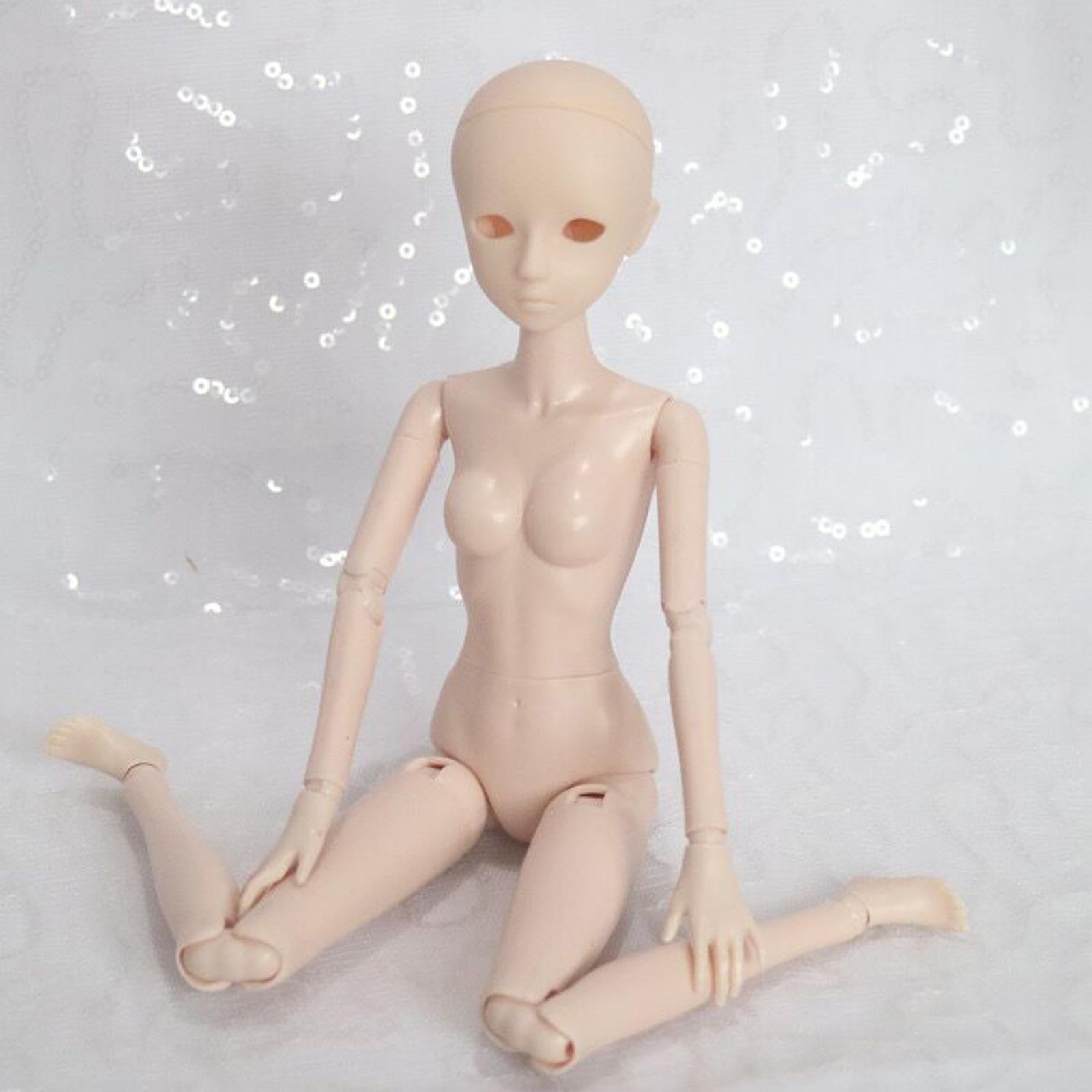 Custom 1:6 Scale Girl Nude Doll Head Model Dress Up Dolls Toys Plastic open eyes hole