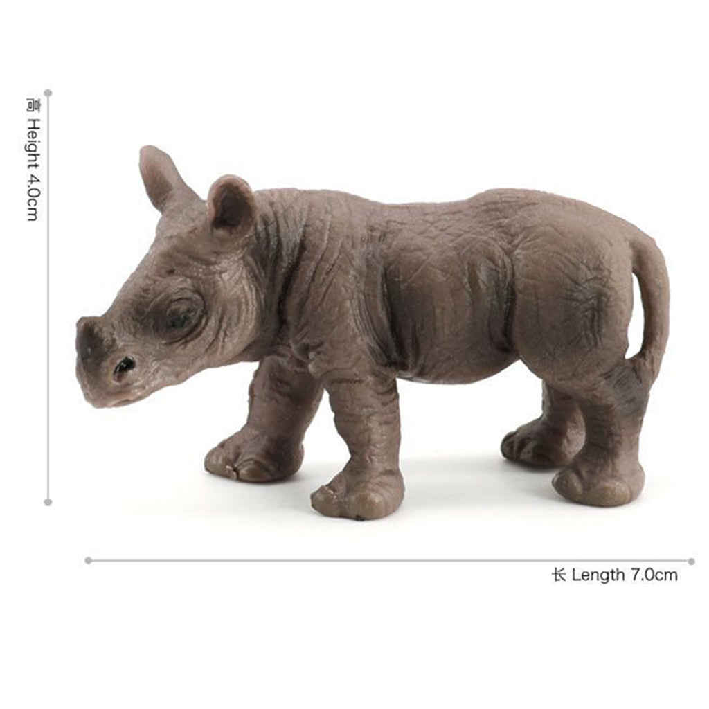 Realistic Wildlife Animal Figures Rhinoceros Figurines Fairy Garden Decor