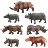 Load image into Gallery viewer, Realistic Wildlife Animal Figures Rhinoceros Figurines Fairy Garden Decor