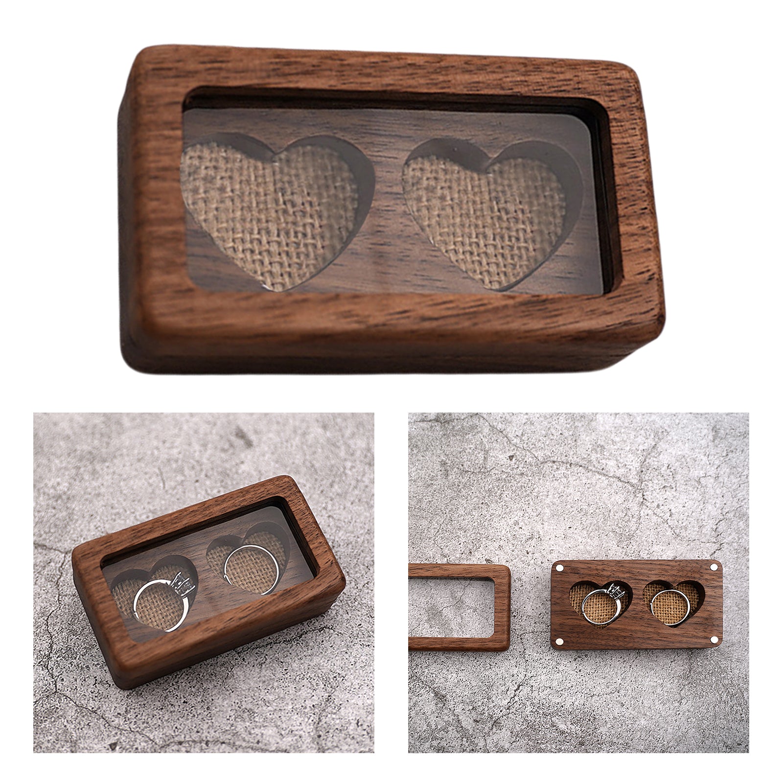 Wooden Wood Jewelry Box Organizer Storage Case Container for Earrings Rings