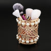 Crystal Makeup Brush Jewelry Storage Holder Pen Container Pearl Gold