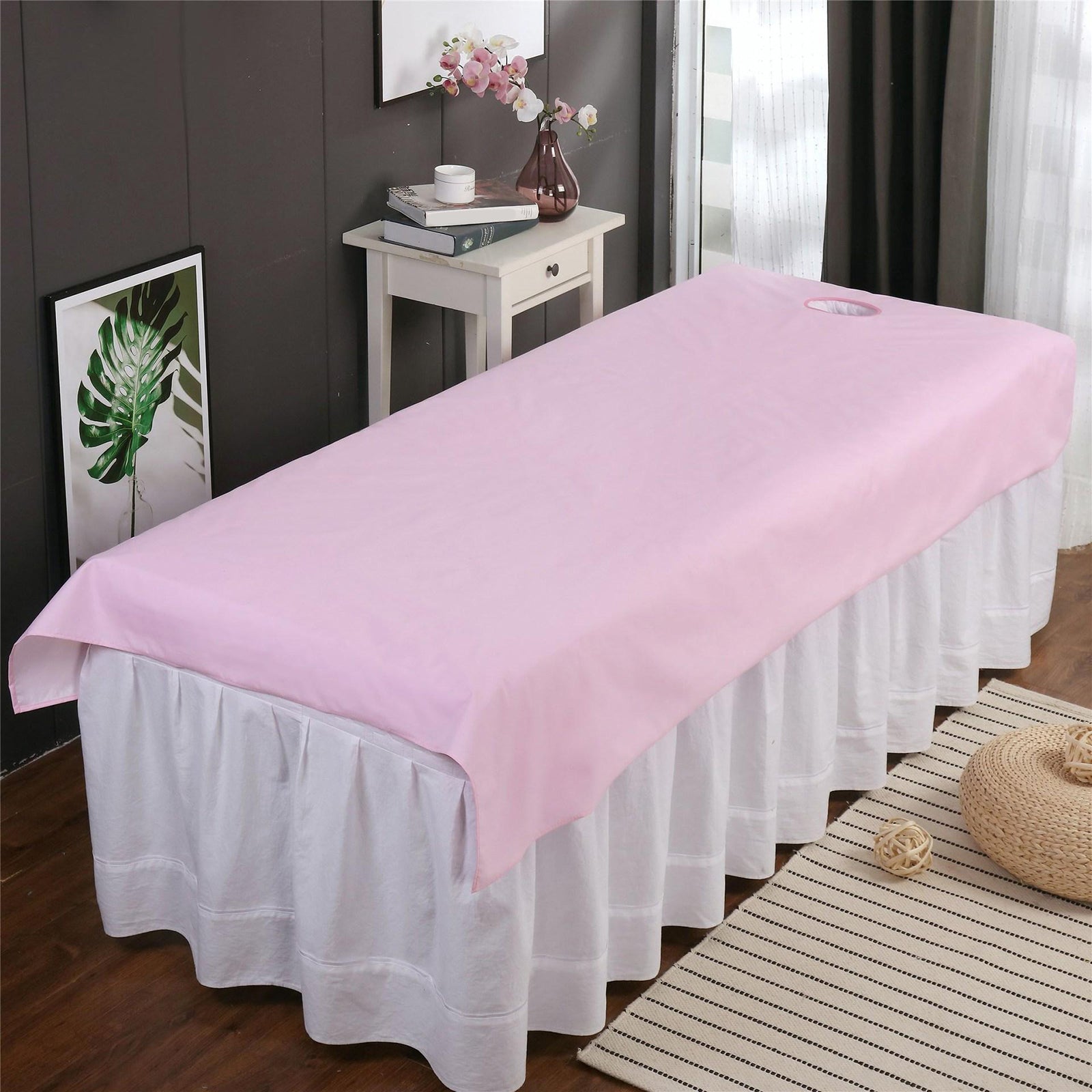 Professional Waterproof Massage Bed Table Cover Anti-oil Spa Sheets Pink