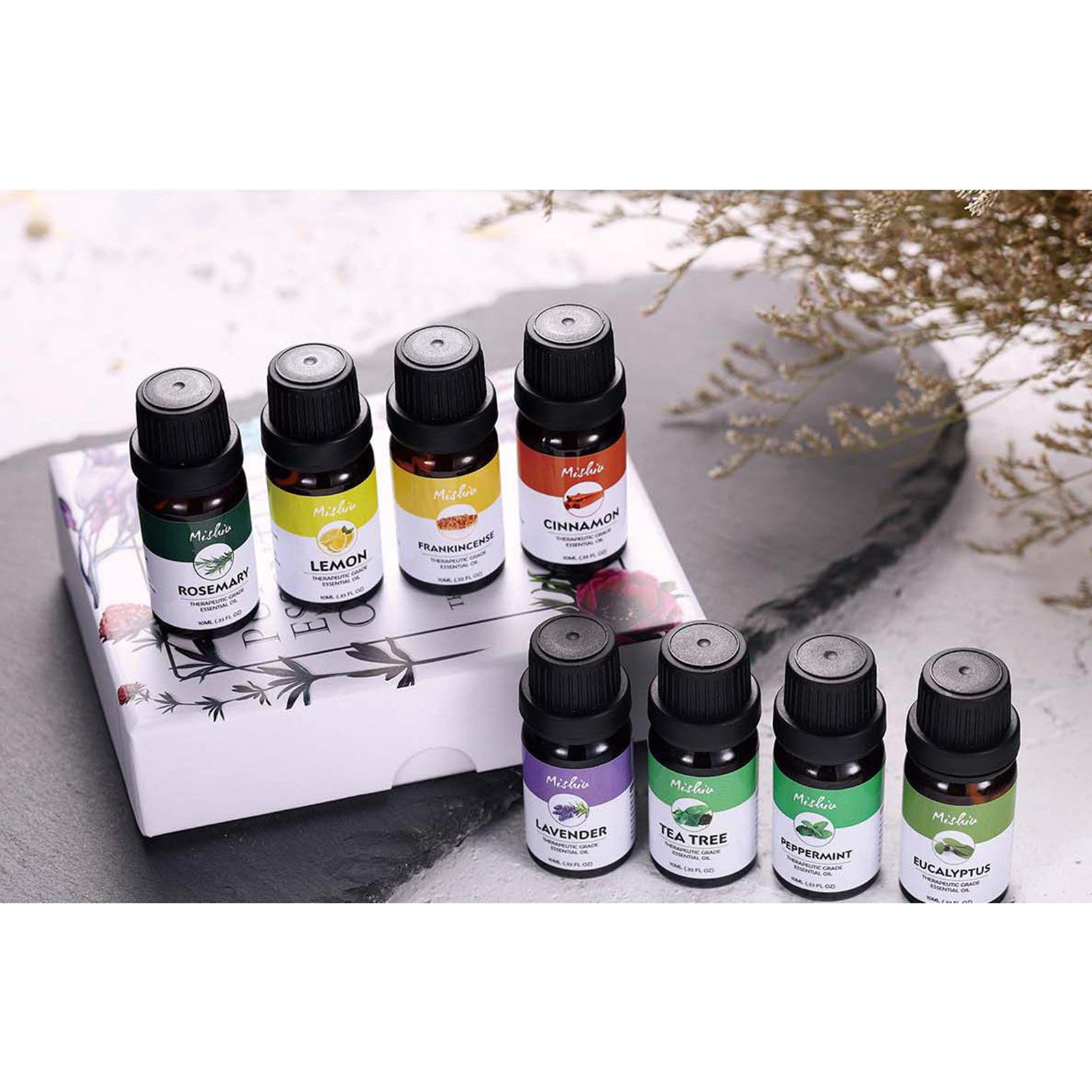 8pcs Natural Essential Oils for Humidifier Massage Aromatherapy Hair Care