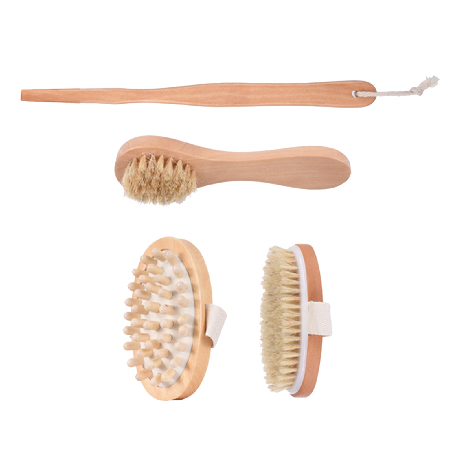 Dry Brushing Body Brush Kit 4pcs Bathroom Shower Body Cleaning Brush