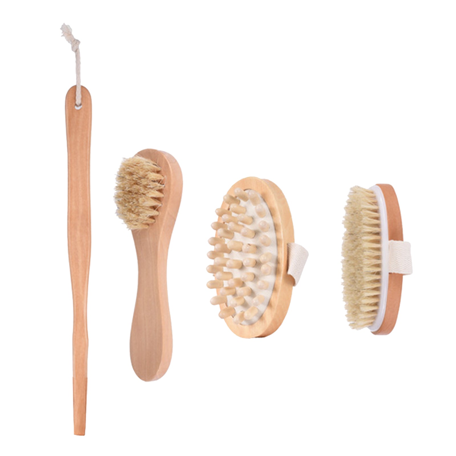 Dry Brushing Body Brush Kit 4pcs Bathroom Shower Body Cleaning Brush