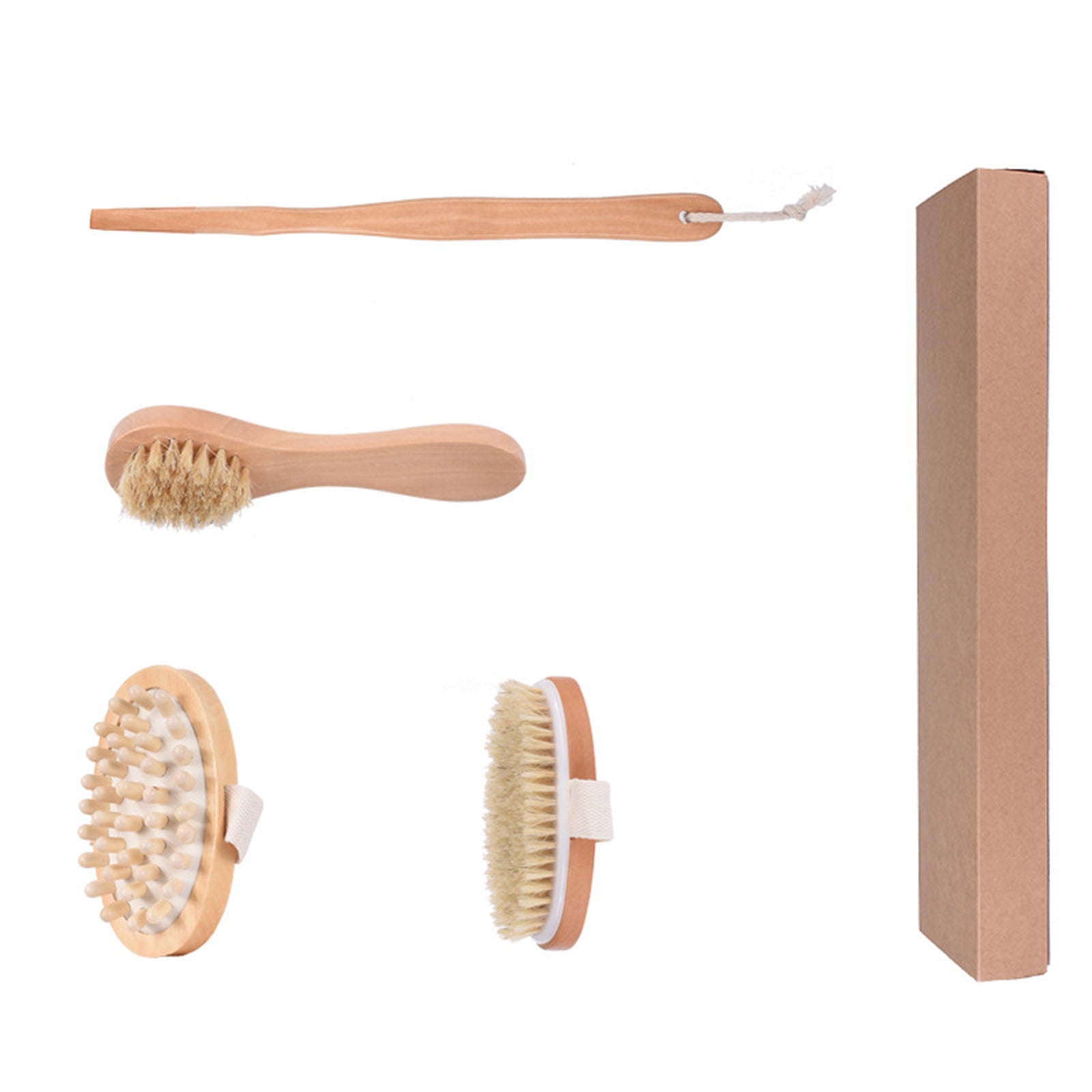 Dry Brushing Body Brush Kit 4pcs Bathroom Shower Body Cleaning Brush