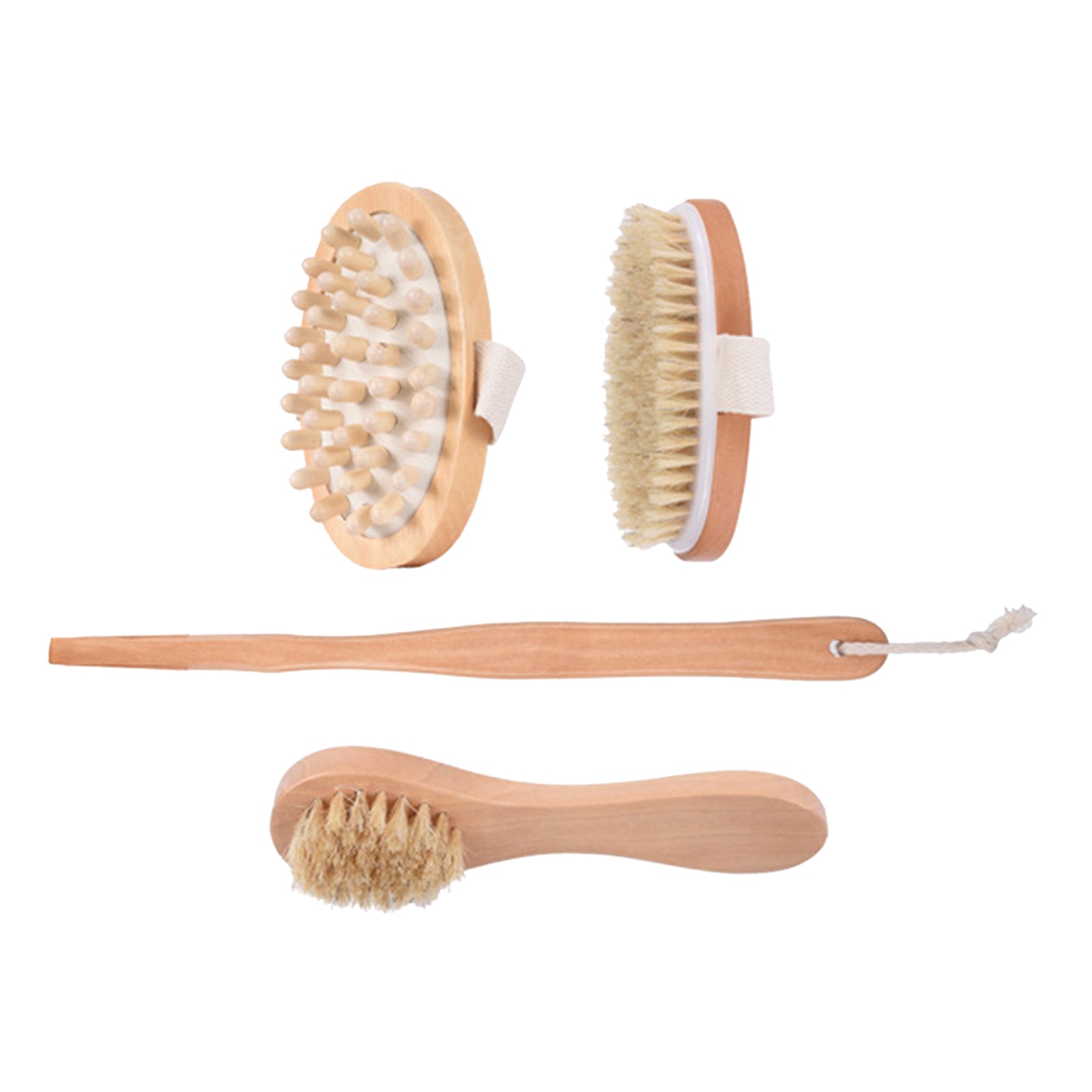 Dry Brushing Body Brush Kit 4pcs Bathroom Shower Body Cleaning Brush