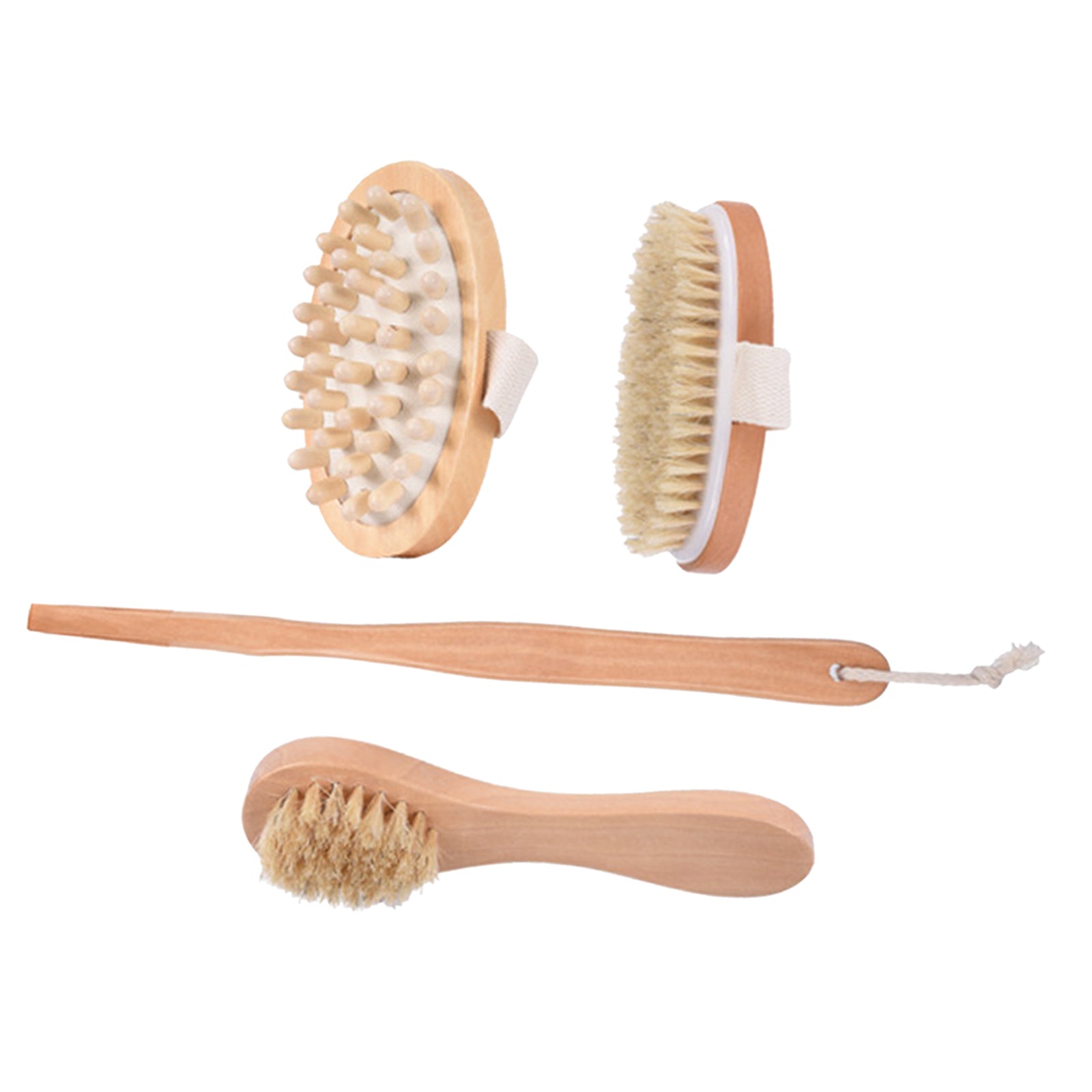 Dry Brushing Body Brush Kit 4pcs Bathroom Shower Body Cleaning Brush