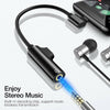 2-in-1 USB-C PD Headphone Jack Adapter for Aux Stereo Earphones black