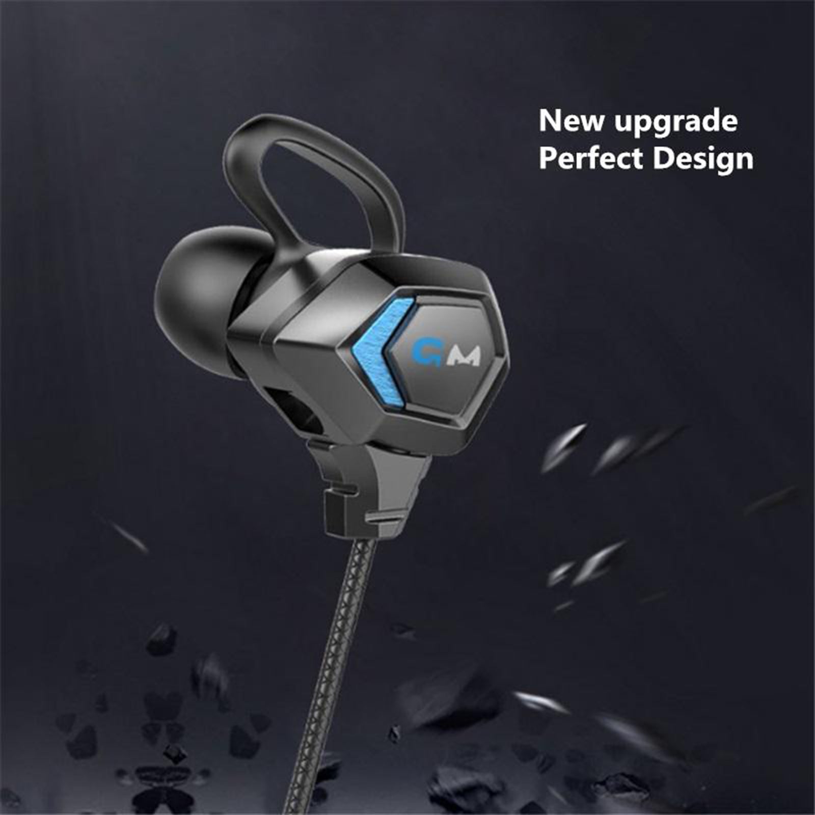 E-Sport Wired In-Ear Gaming Earphone with Adjustable Mic for Xbox, Laptop, Blue