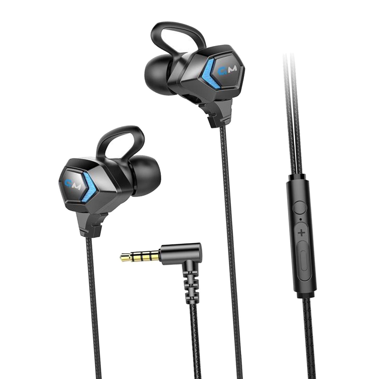 E-Sport Wired In-Ear Gaming Earphone with Adjustable Mic for Xbox, Laptop, Blue