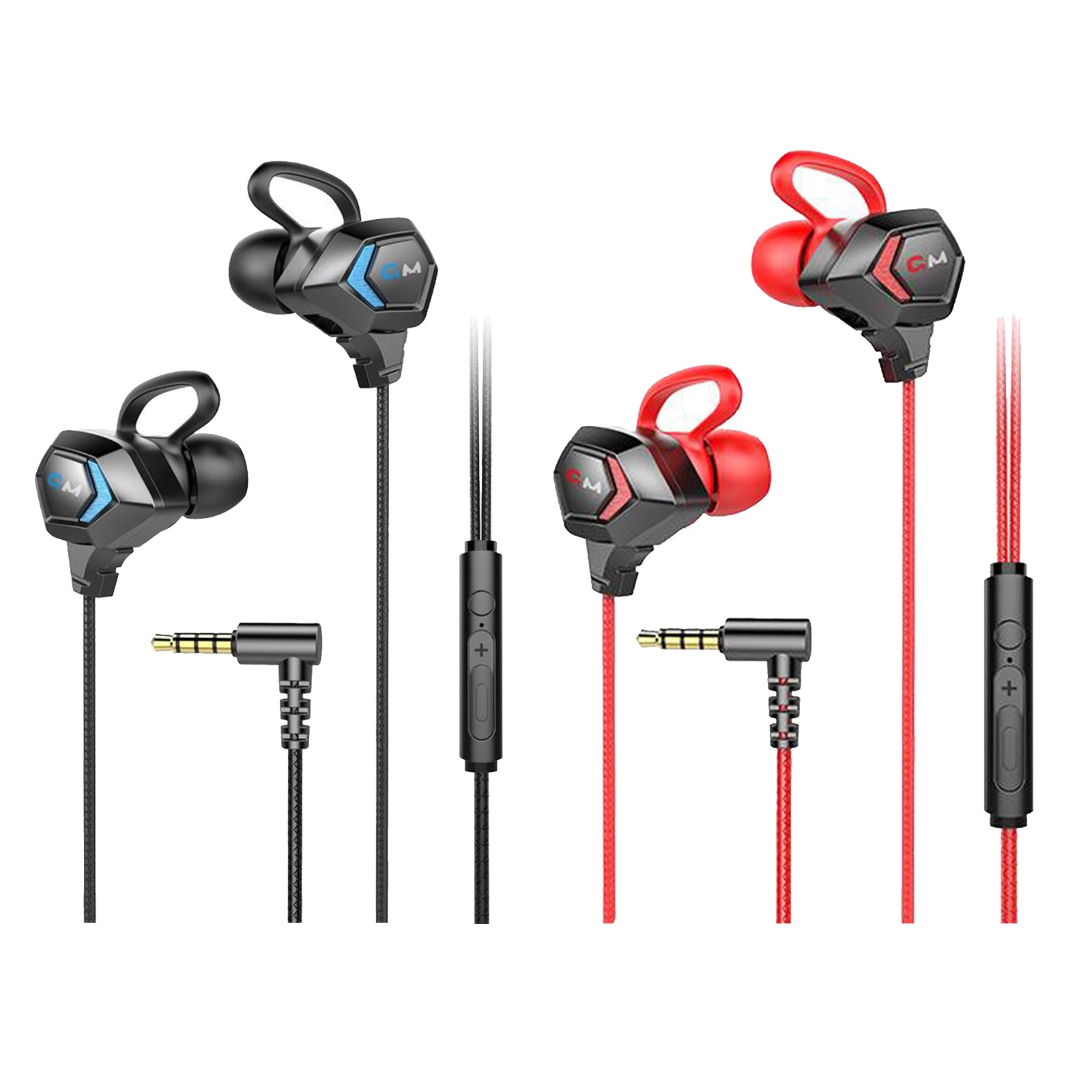 E-Sport Wired In-Ear Gaming Earphone with Adjustable Mic for Xbox, Laptop, Blue