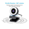 HD USB Webcam Video Record for PC Streaming with Microphone Ring Light 1080P