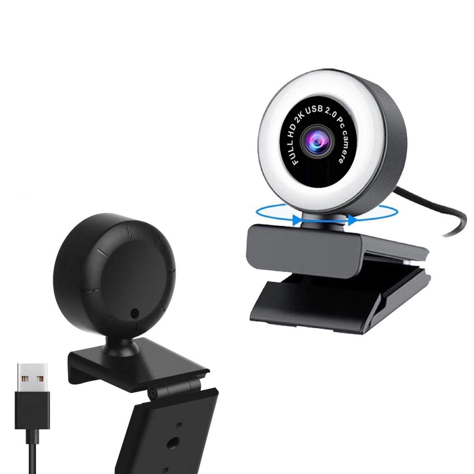 HD USB Webcam Video Record for PC Streaming with Microphone Ring Light 1080P