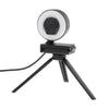 HD USB Webcam Video Record for PC Streaming with Microphone Ring Light 1080P