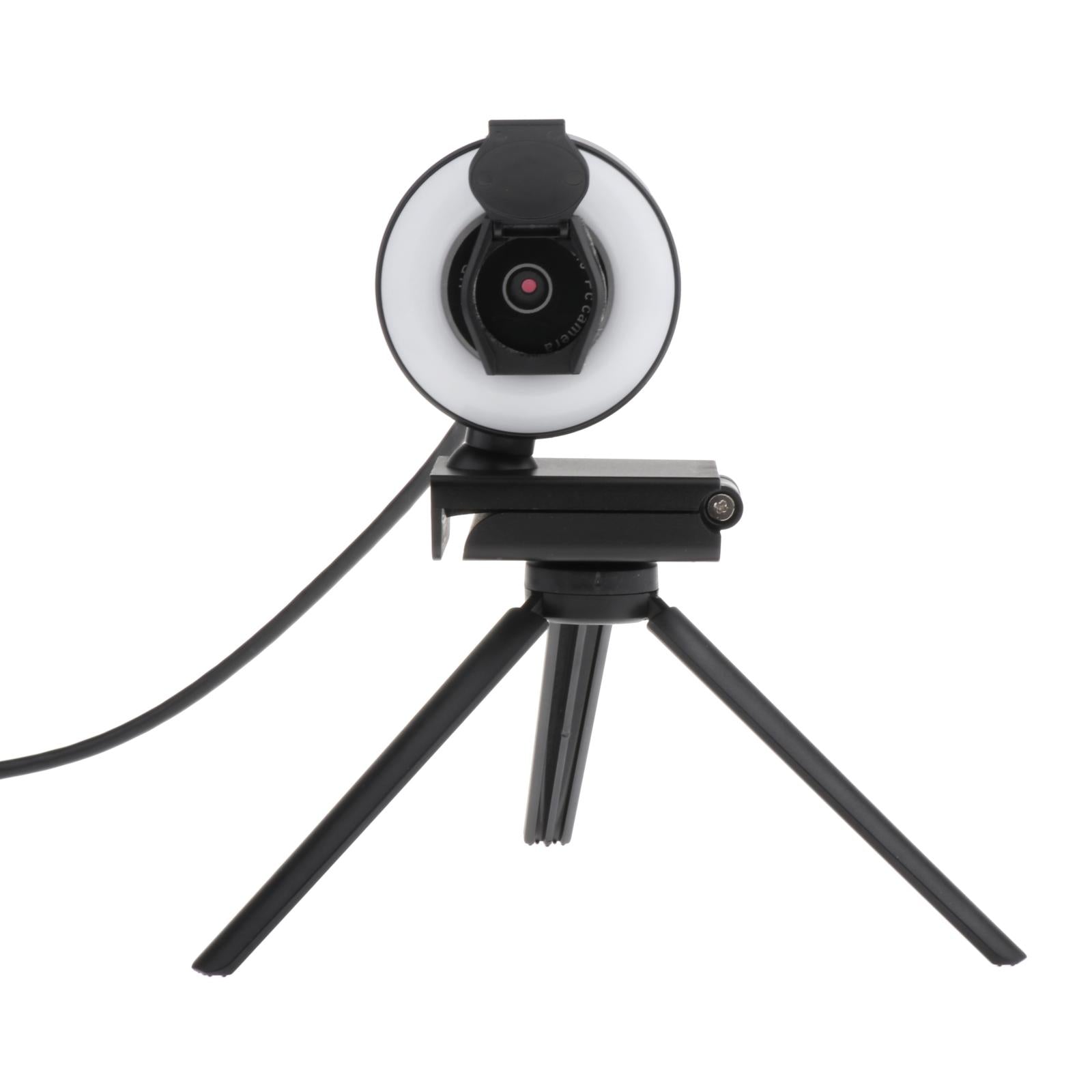 HD USB Webcam Video Record for PC Streaming with Microphone Ring Light 1080P