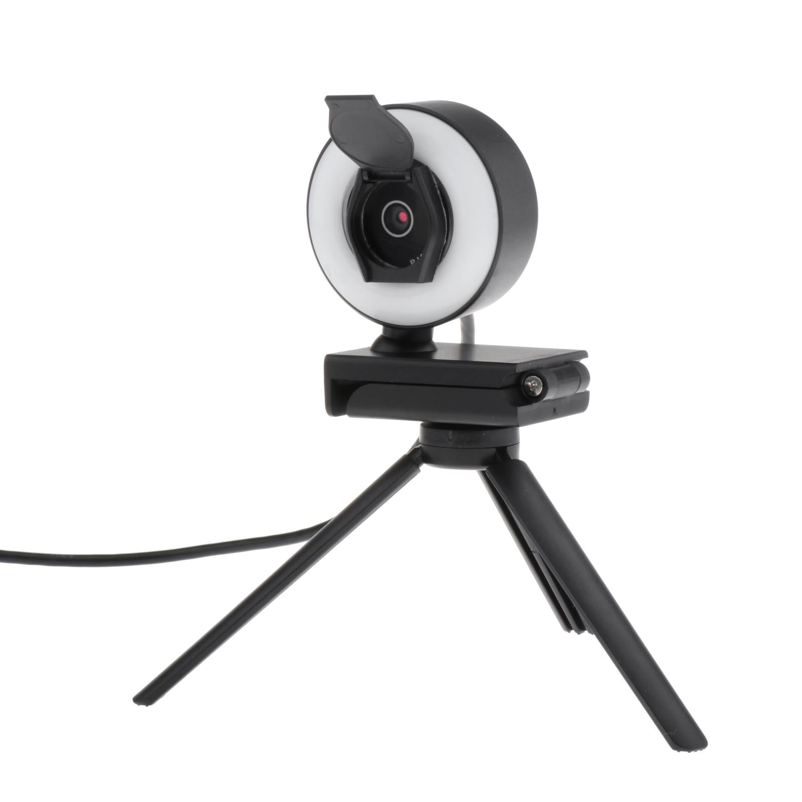 HD USB Webcam Video Record for PC Streaming with Microphone Ring Light 1080P