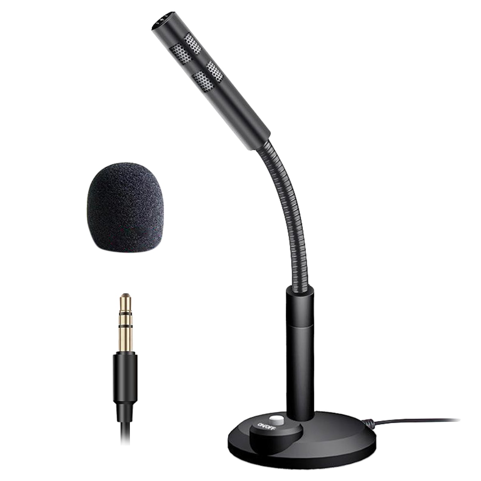 USB/3.5mm Mini Condenser Microphone Mic for PC Computer F11 Black 3.5mm