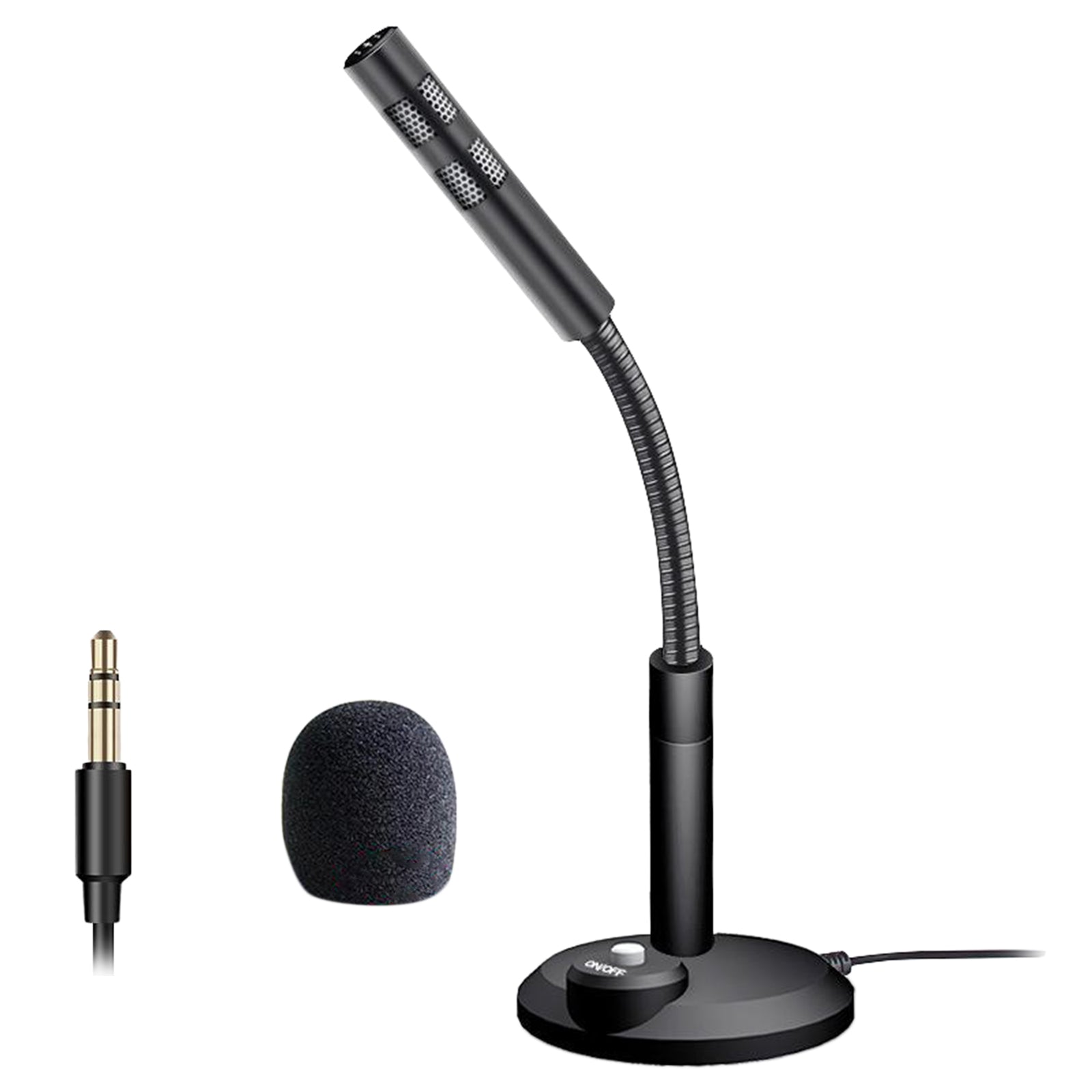 USB/3.5mm Mini Condenser Microphone Mic for PC Computer F11 Black 3.5mm