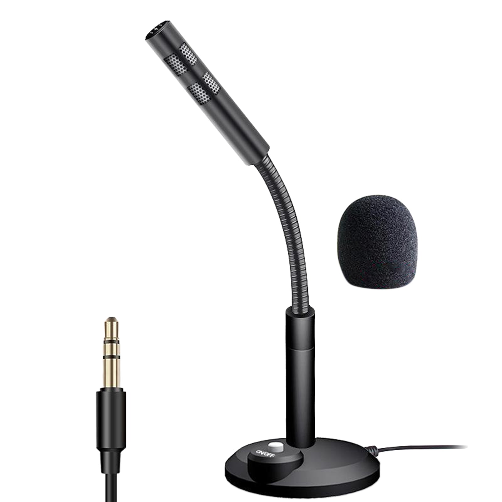 USB/3.5mm Mini Condenser Microphone Mic for PC Computer F11 Black 3.5mm