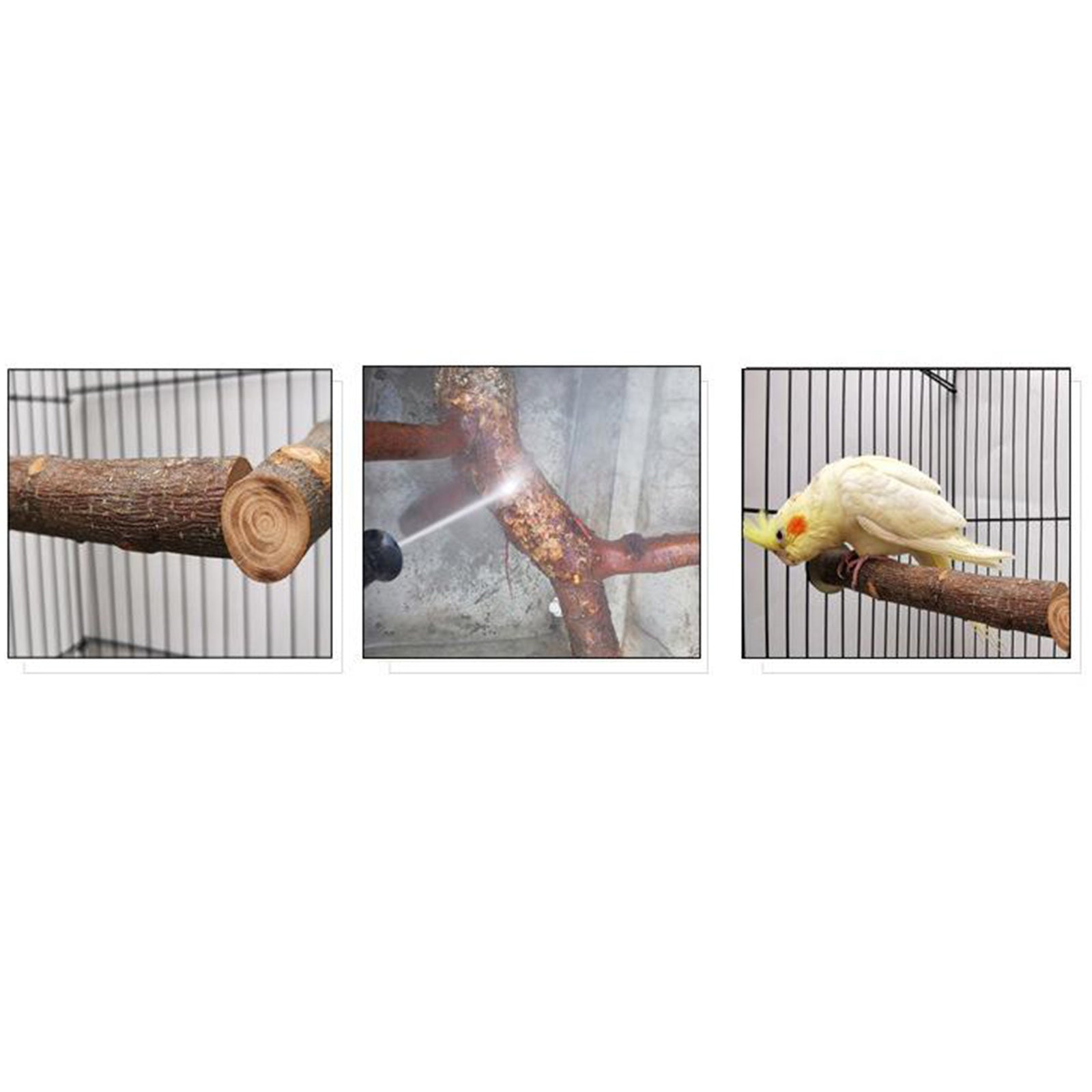 Bird Perch Wood Pole Claw Grinding Stand Frame Birdcage Chew Toy for Parrot