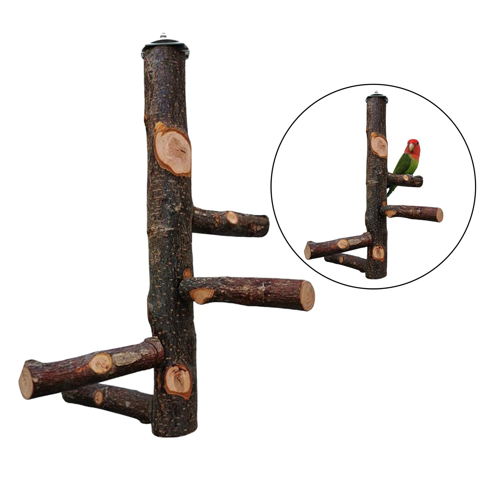 Bird Perch Wood Pole Claw Grinding Stand Frame Birdcage Chew Toy for Parrot