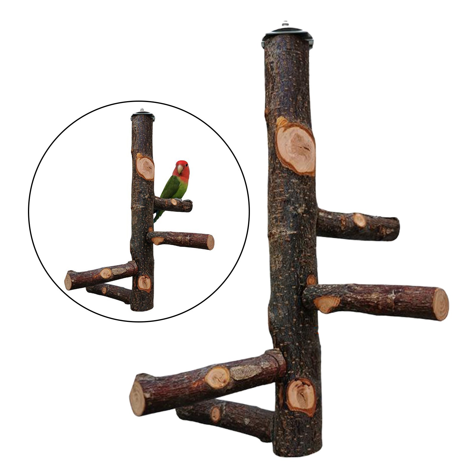 Bird Perch Wood Pole Claw Grinding Stand Frame Birdcage Chew Toy for Parrot