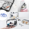 3 Pcs Waterproof Transparent Cosmetic Bags Storage Pouch Makeup Bag Blue