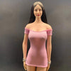 1/6 Female Clothes Tight Shirt Short Dress Fit 12 inch Figure Pink