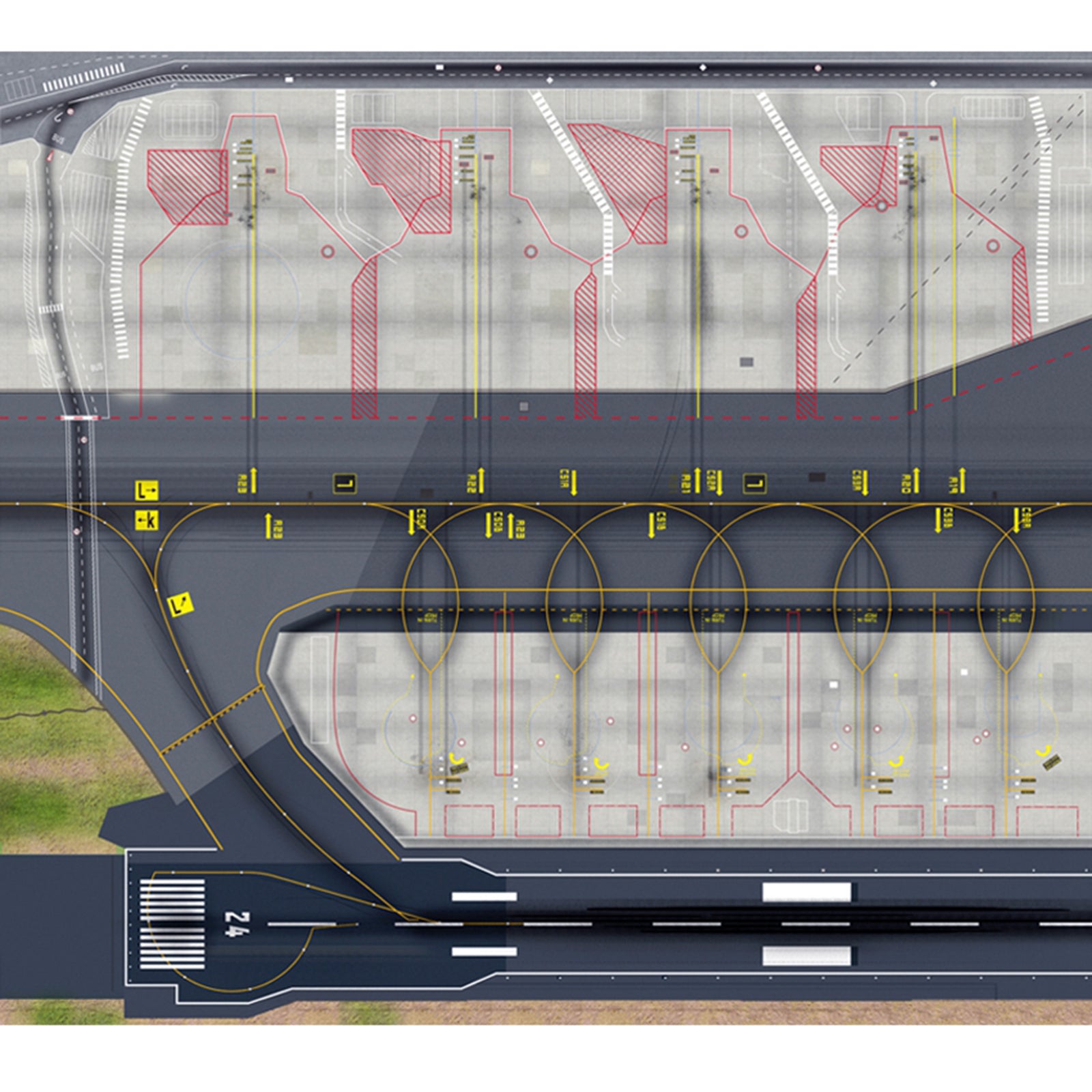 1/500 1/400 Model Airport Runway Sections Sheet Jets Ground Airport Service