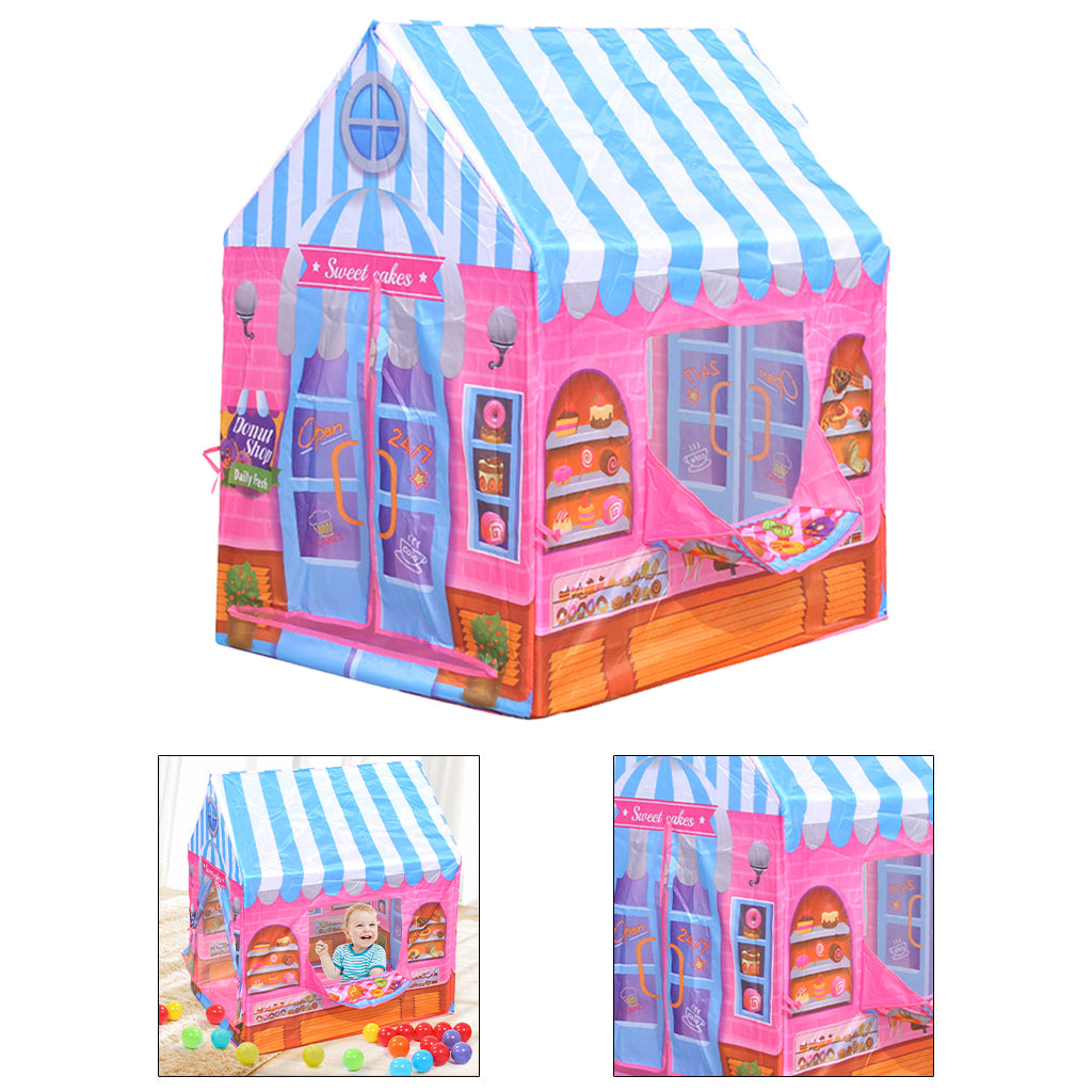 Foldable Kids Tent House Boys and Girls Play Tent Children Playhouse Toy Dessert Shop