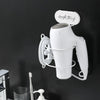 Wall Mount Hair Dryer Holder Storage Punch-free Stand Rack Home Salon White