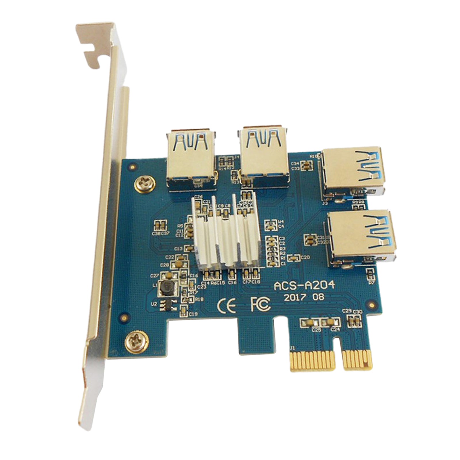 PCI-E to PCI-E Adapter 4-port PCI-E 1x to 16x USB 3.0 Riser Card Extender