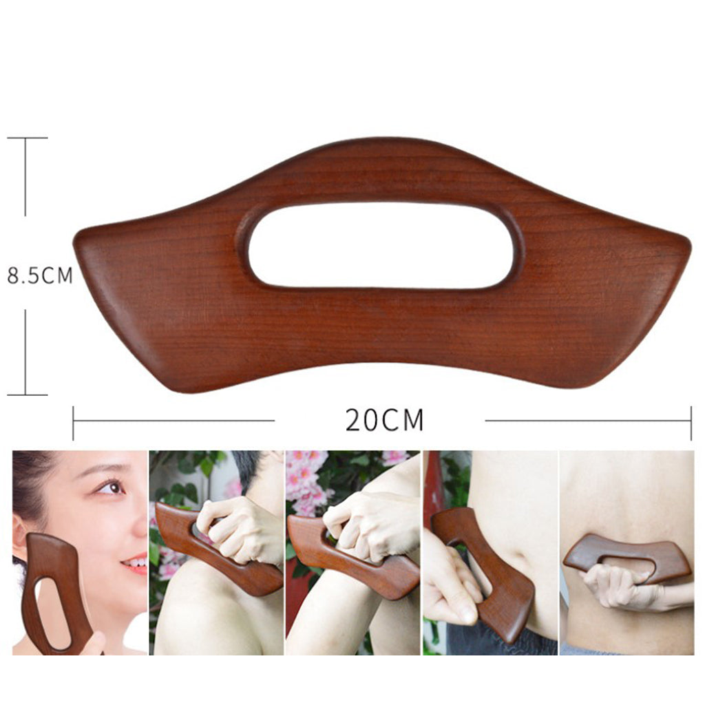 Carbonized Wooden Massage Scraping Tool Gua sha Stick for Neck Shoulder A