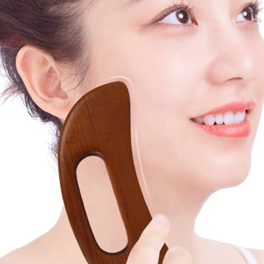 Carbonized Wooden Massage Scraping Tool Gua sha Stick for Neck Shoulder C