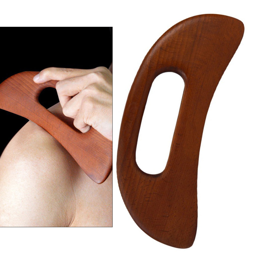 Carbonized Wooden Massage Scraping Tool Gua sha Stick for Neck Shoulder C