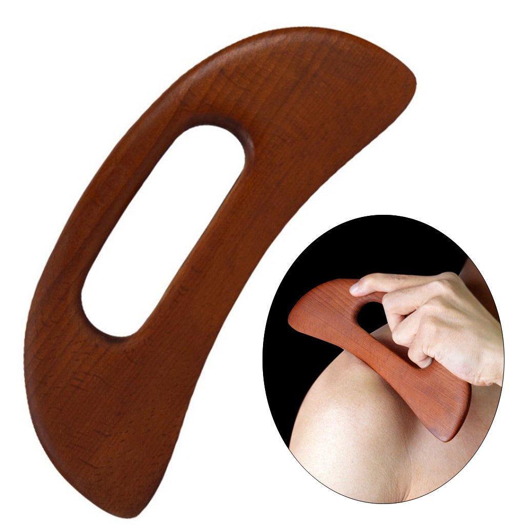 Carbonized Wooden Massage Scraping Tool Gua sha Stick for Neck Shoulder C