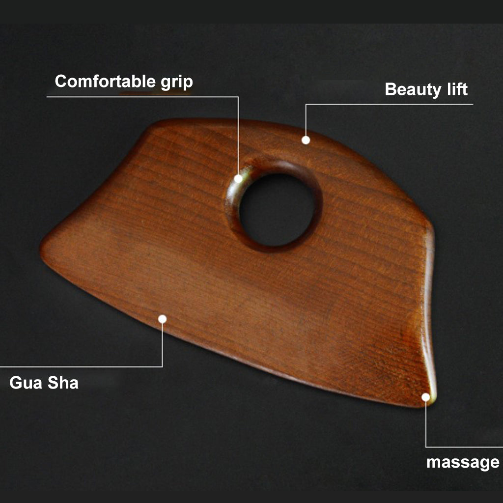 Carbonized Wooden Massage Scraping Tool Gua sha Stick for Neck Shoulder B