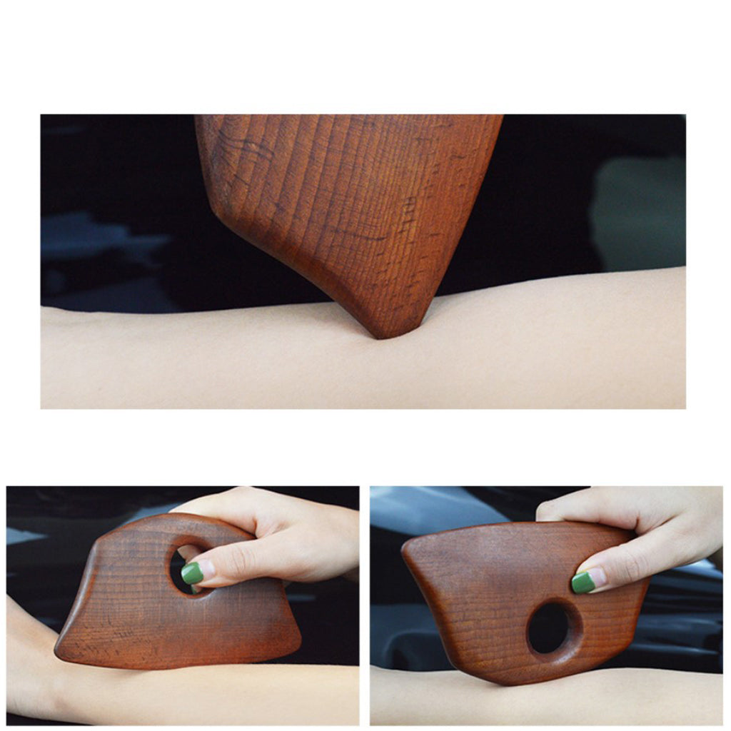 Carbonized Wooden Massage Scraping Tool Gua sha Stick for Neck Shoulder B