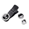 3 in 1 Phone Lens Clip-On Fisheye Lens Wide Angle Lens Macro Lens Silver